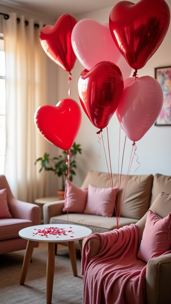 Decorate with Heart Shaped Balloons