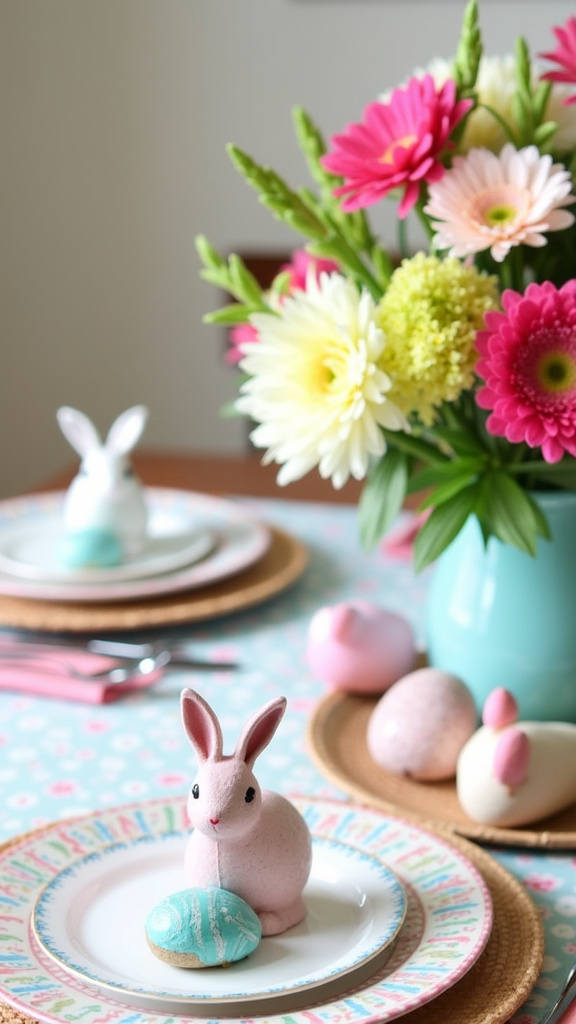 Incorporate Fun Table Accessories like Bunny Figurines