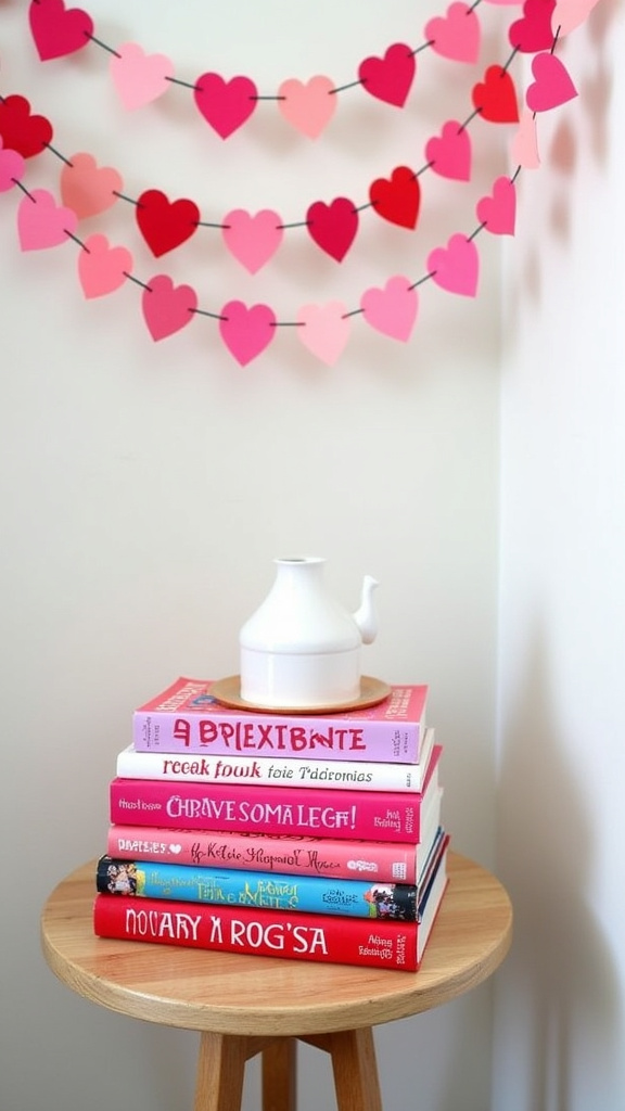 Integrate Valentine’s Day Books as Decor