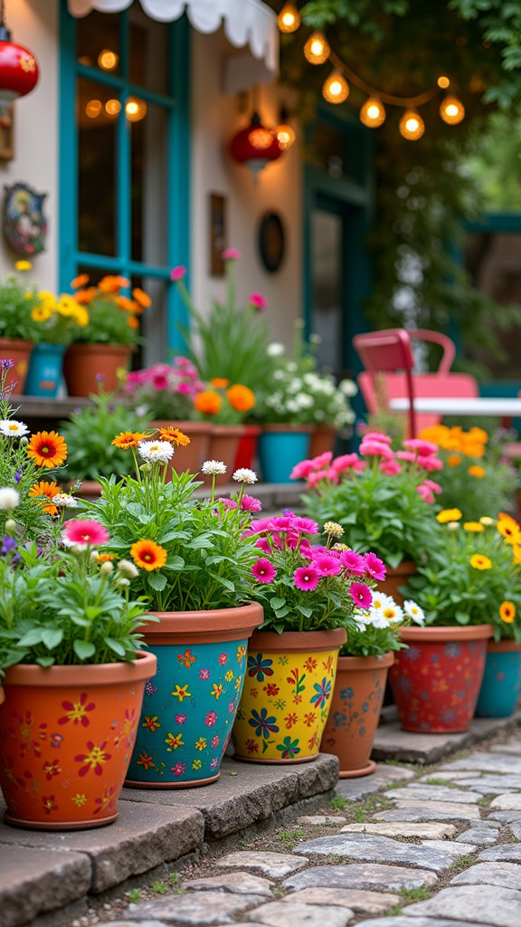 Paint Colorful Flower Pots for Your Garden