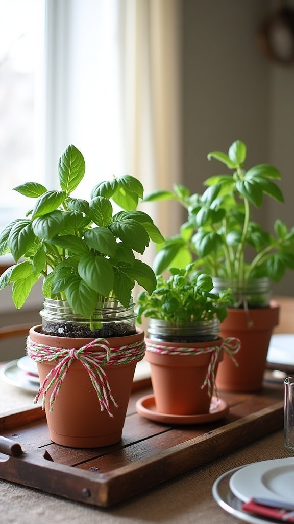 Set Up a DIY Herb Garden as Centerpieces