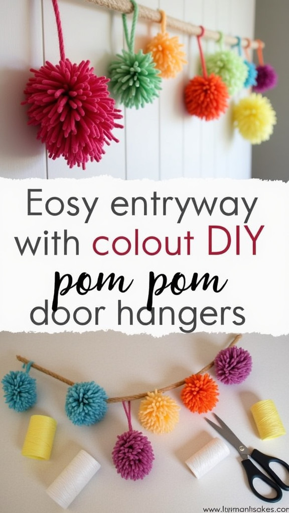 Try a DIY Pom-Pom Door Hanger