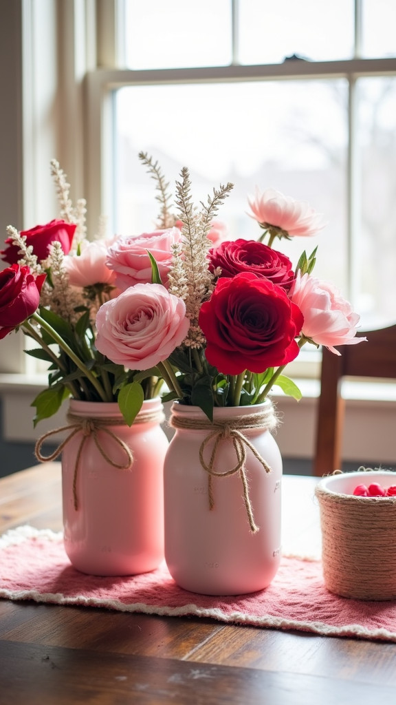 Use DIY Mason Jar Vases for Flowers