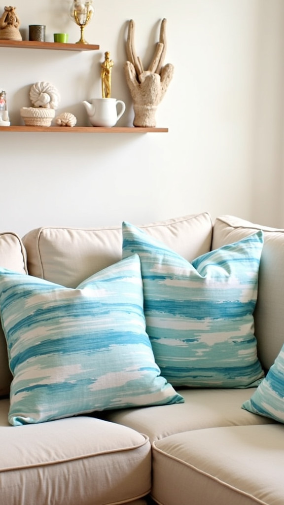 Use Throw Pillows with Ocean Prints