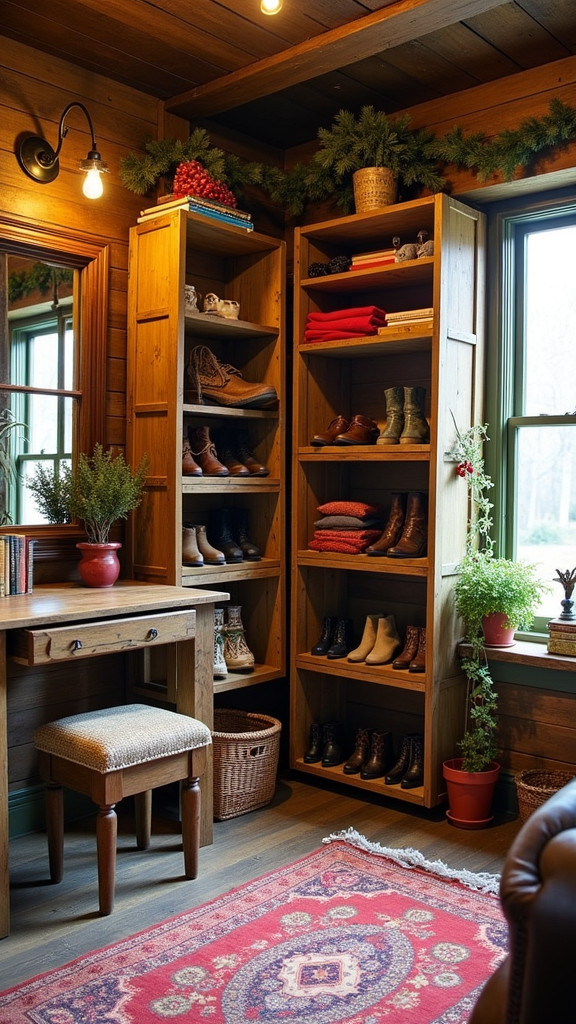 Utilize Old Wooden Crates for Shelving