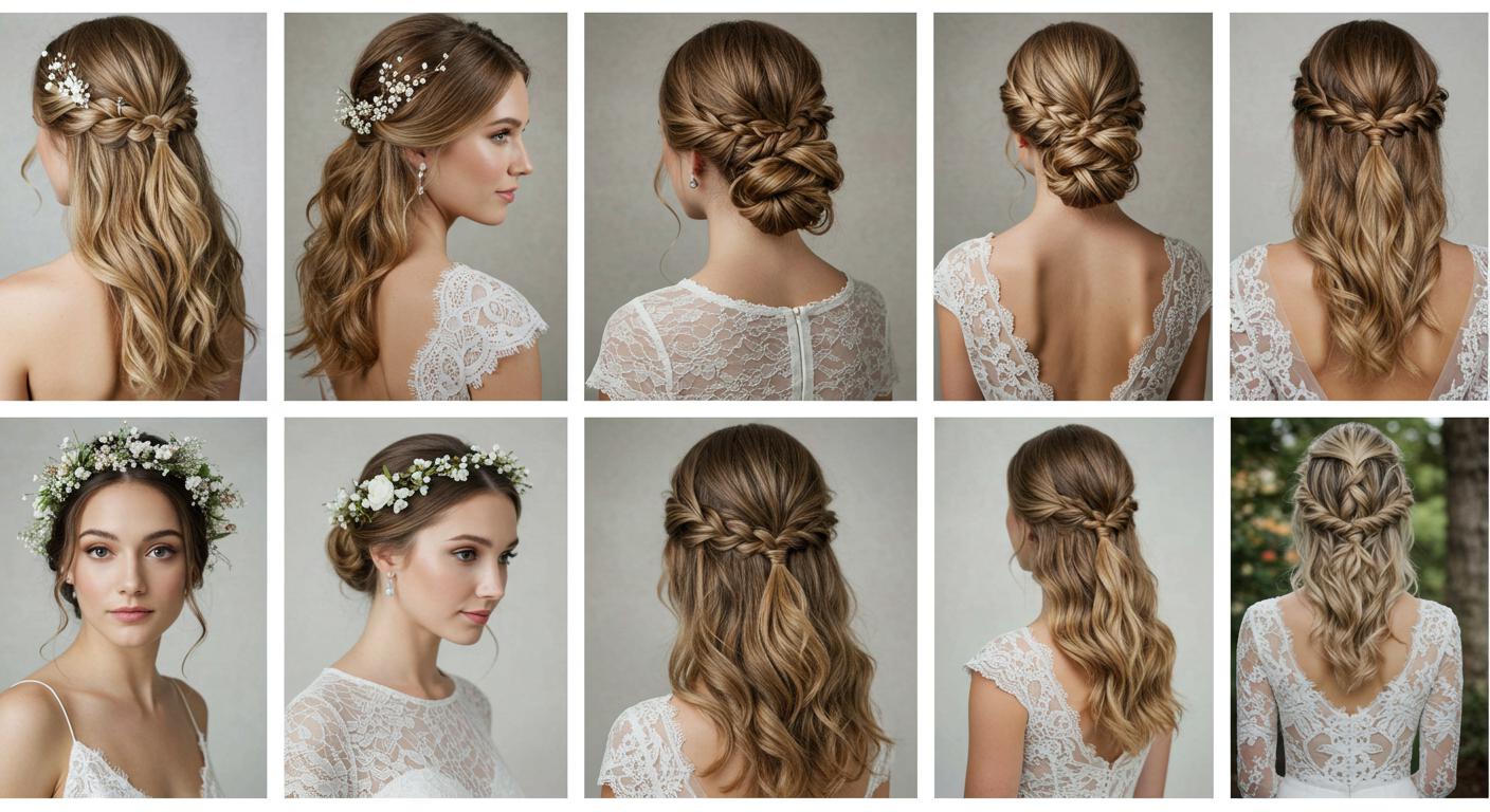 17 Dreamy Wedding Hairstyles Half Up Half Down for Medium Length Hair