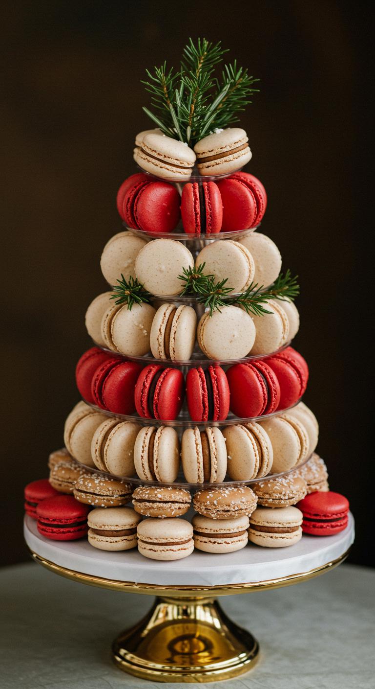 A wedding cake adorned with delicate **vintage lace macarons**, showcasing **intricate textures** and detailed lace patterns. The scene should evoke romantic themes with **antique charm**, surrounded by **soft pastel colors** and elegant floral accents. The setting should be dreamy and enchanting, capturing the essence of a **timeless celebration**.