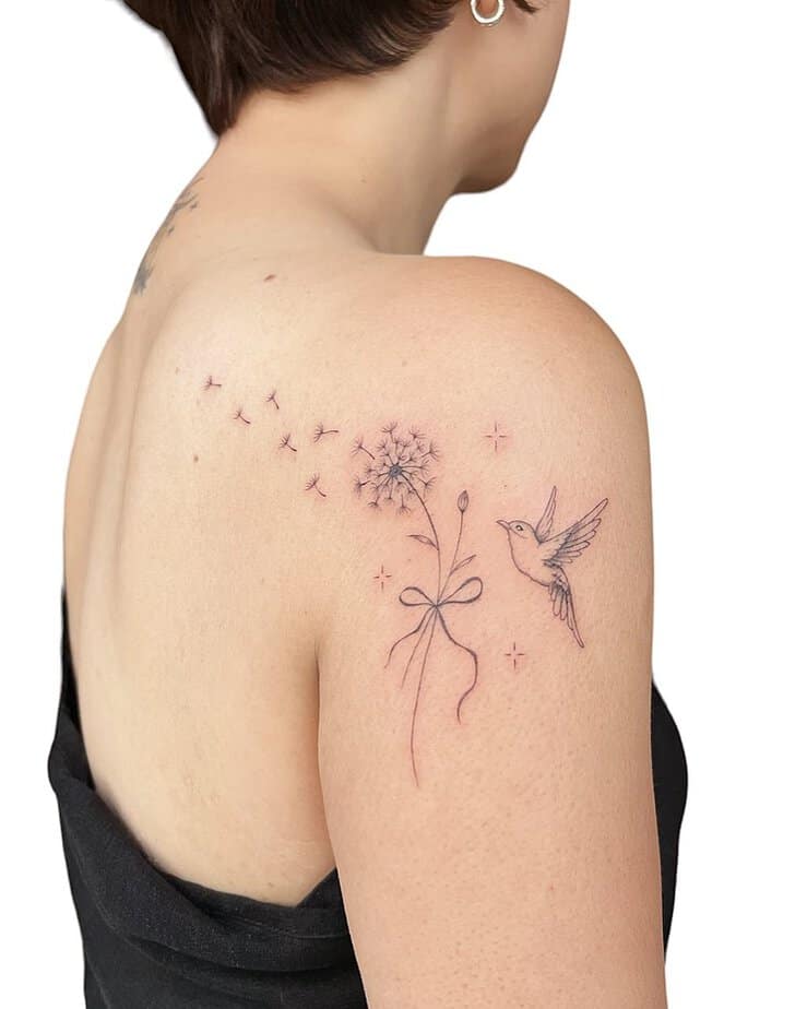 A dandelion gift with bird