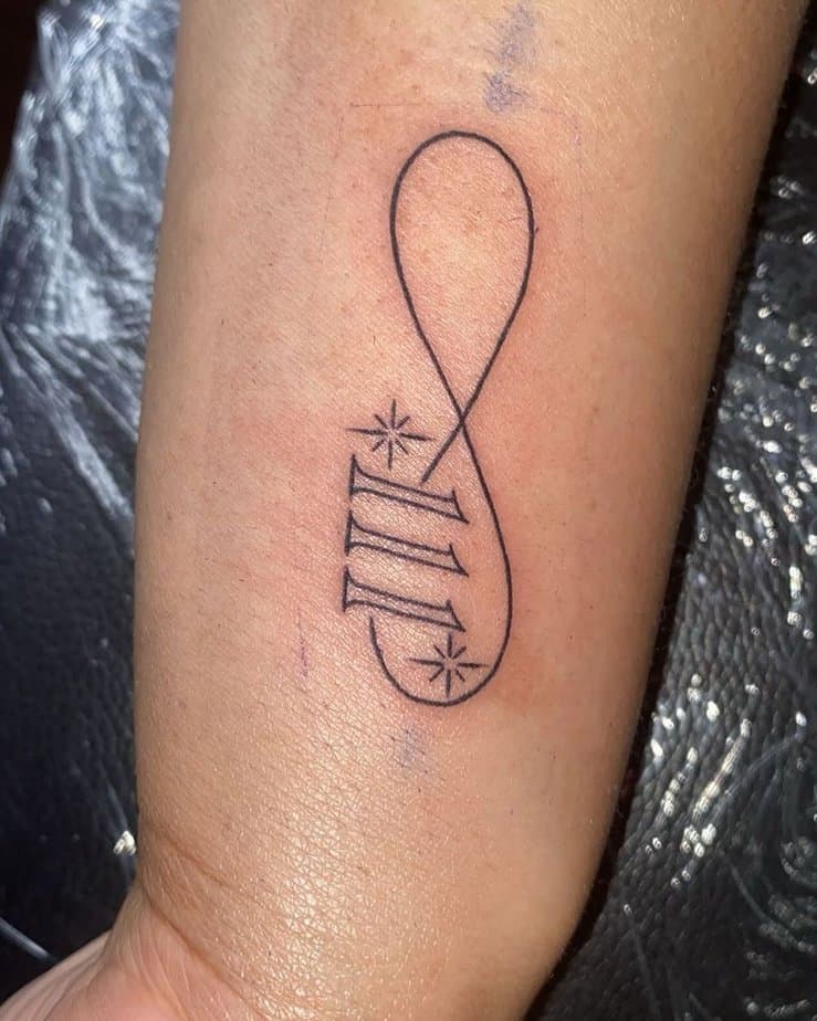 Infinity and 111 tattoo