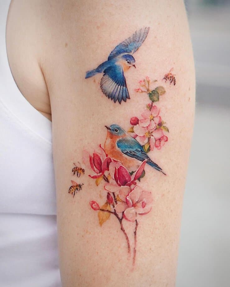 20 Bluebird Tattoo Designs That Capture The Beauty Of Flight