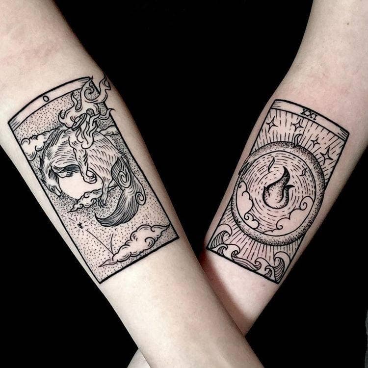 Yin-yang tarot tattoos