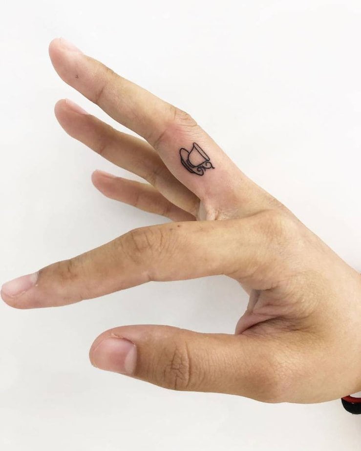 Simple finger teacup outline