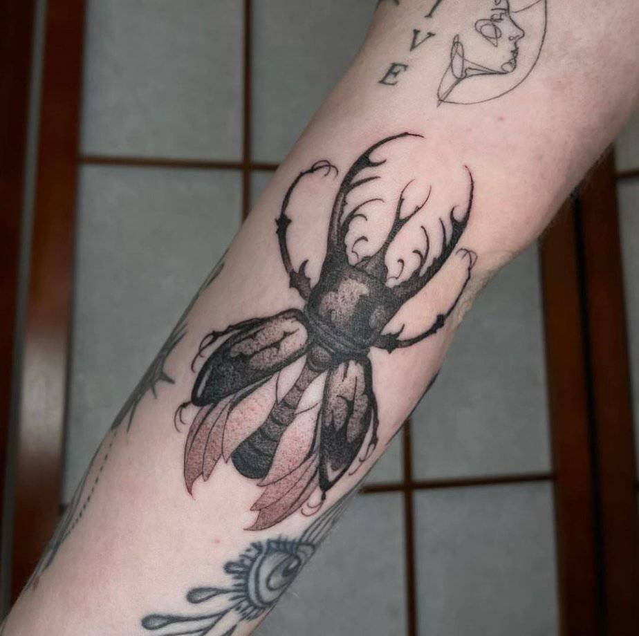 Forearm beetle with detailed shading and texture