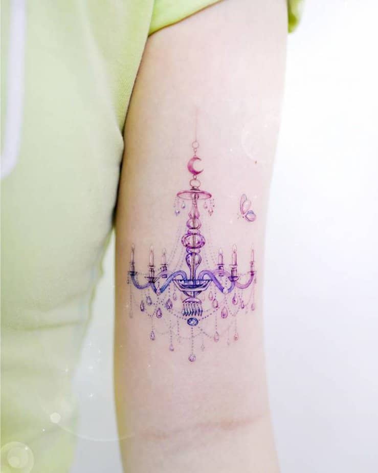 Pastel chandelier tattoo
