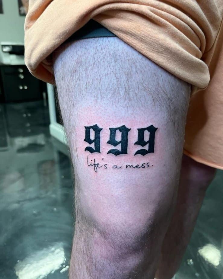 7. 999 with a saying