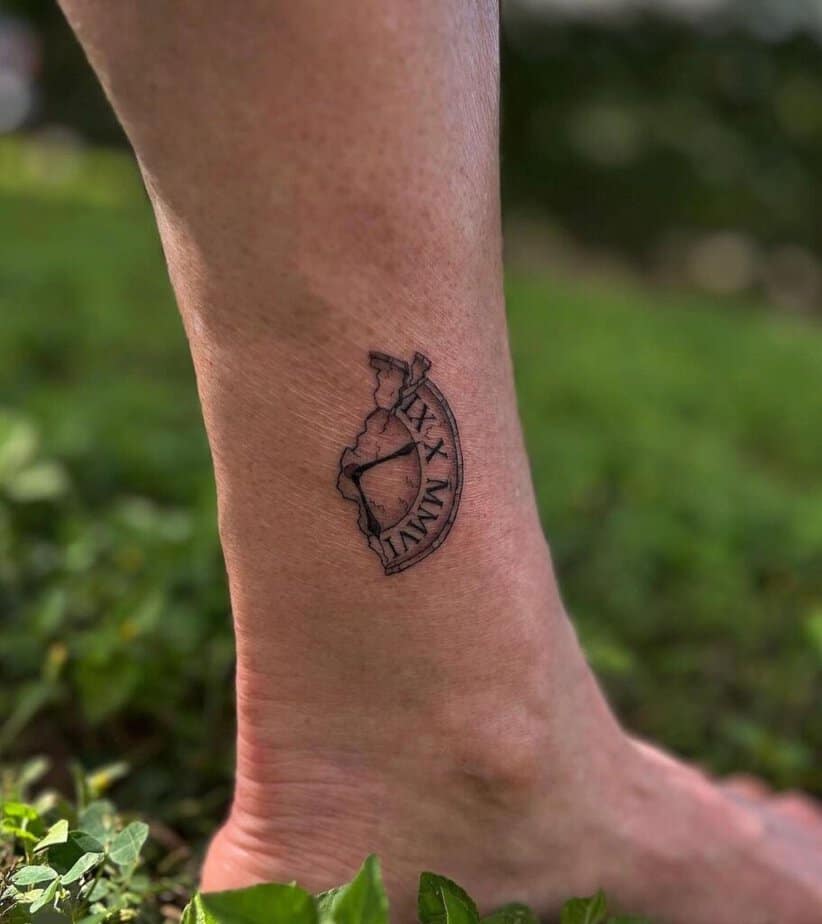 Half clock tattoo