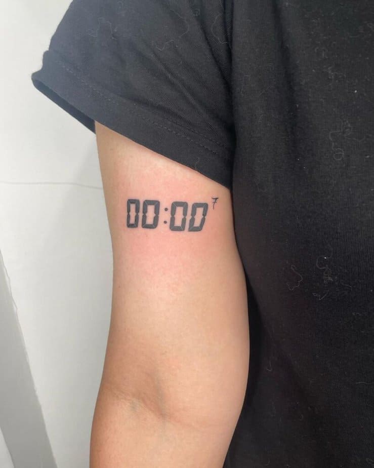 Digital clock tattoo