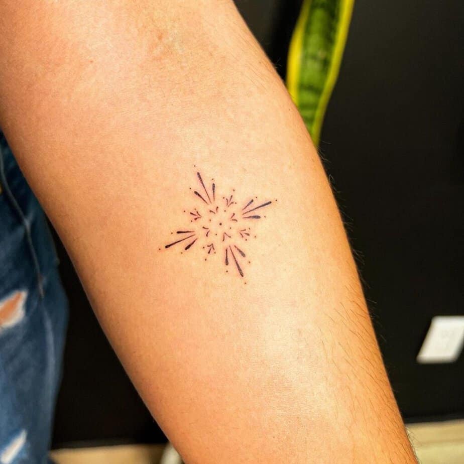 Ornamental fine-line tattoo