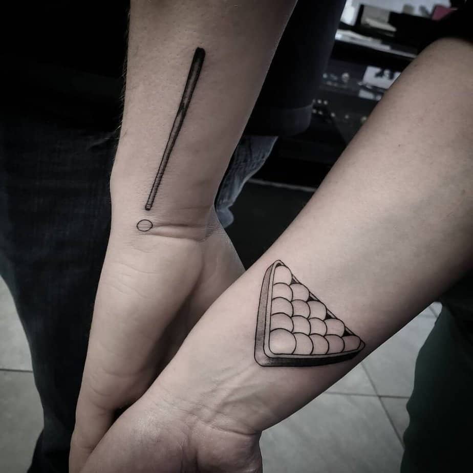 Matching billiards tattoos