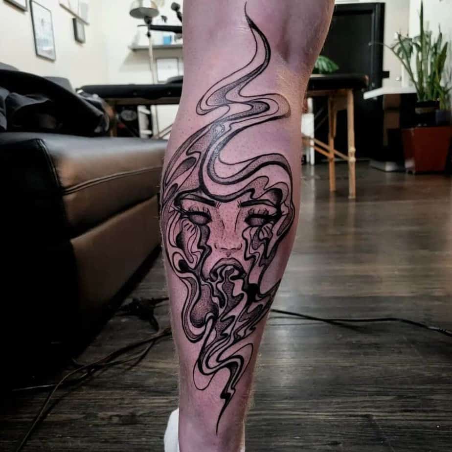 Abstract portrait tattoo