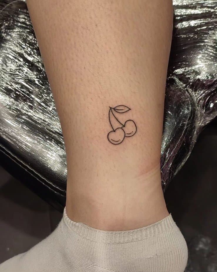 1. Simple cherry tattoo