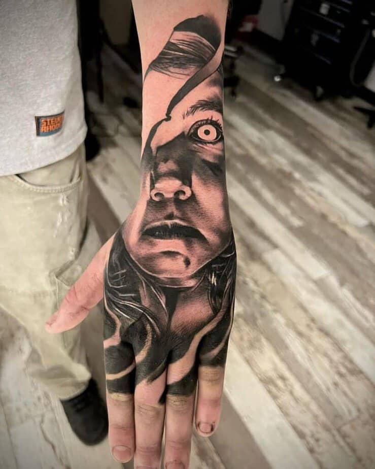 6. Knuckle tattoo for horror lovers