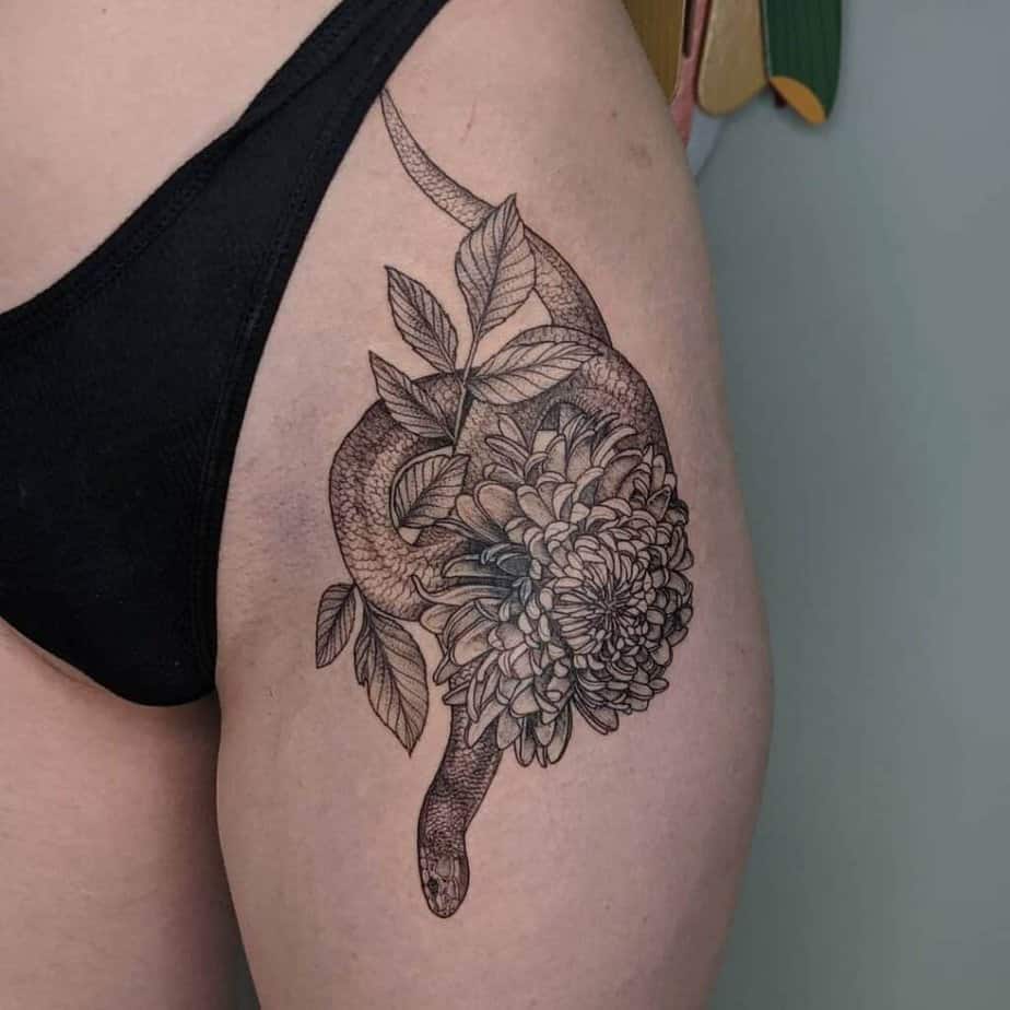 18. A dahlia and a snake