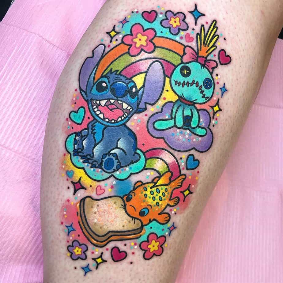 Stitch, Scrump, and Pudge tattoo
