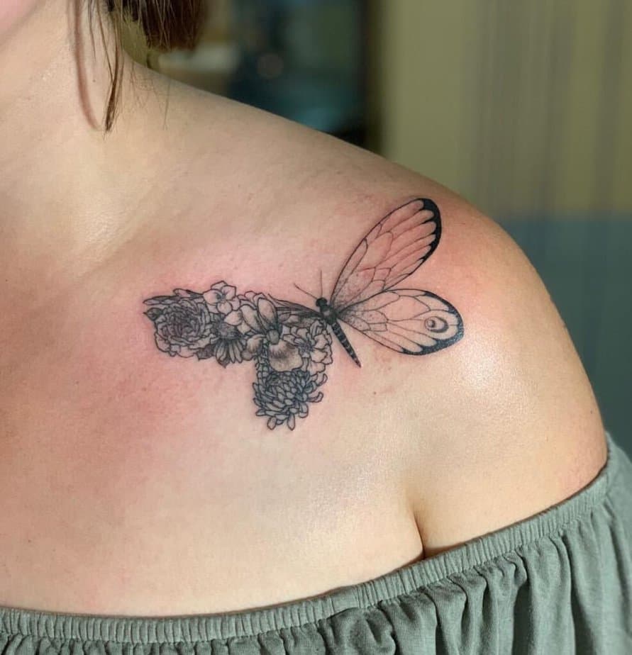 9. Butterfly made out of flowers