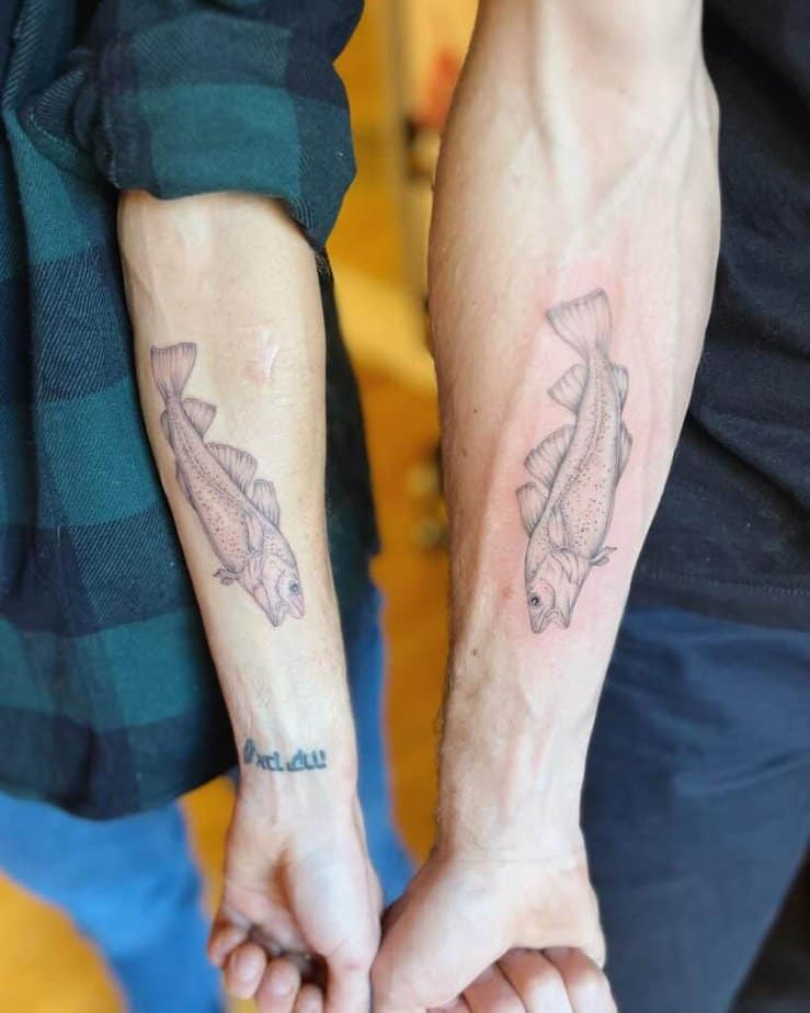 12. A matching codfish tattoo