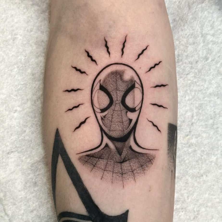 Spiderman tattoo on the arm