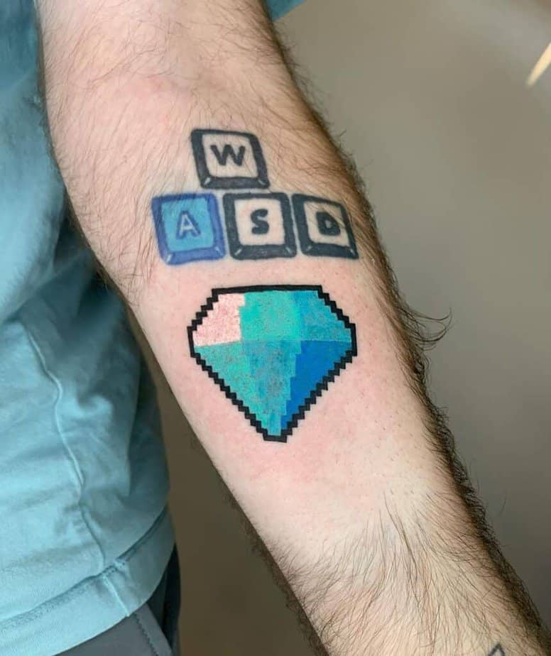 Minecraft diamond tattoo