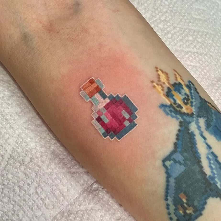 Pixel potion bottle inside arm