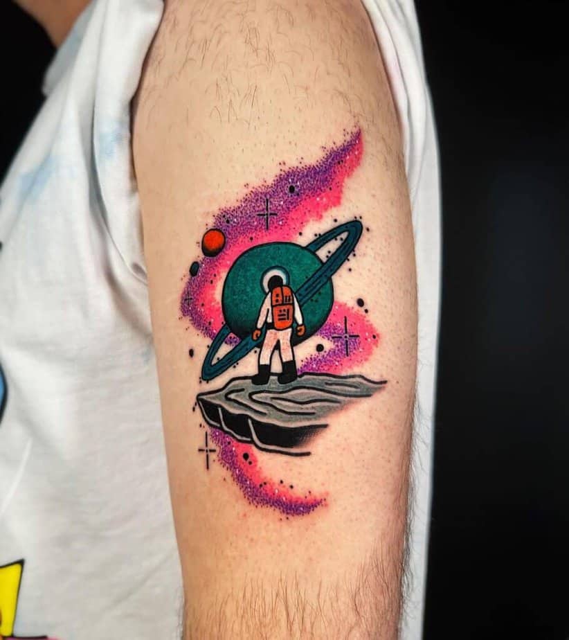 Colorful space tattoos