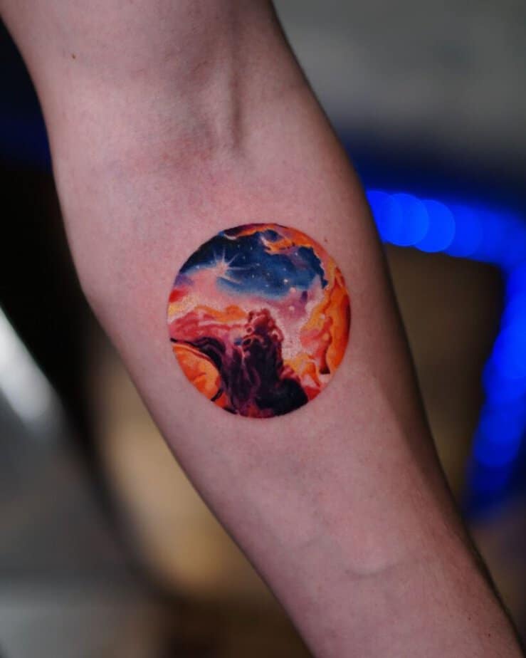 Colorful space tattoos