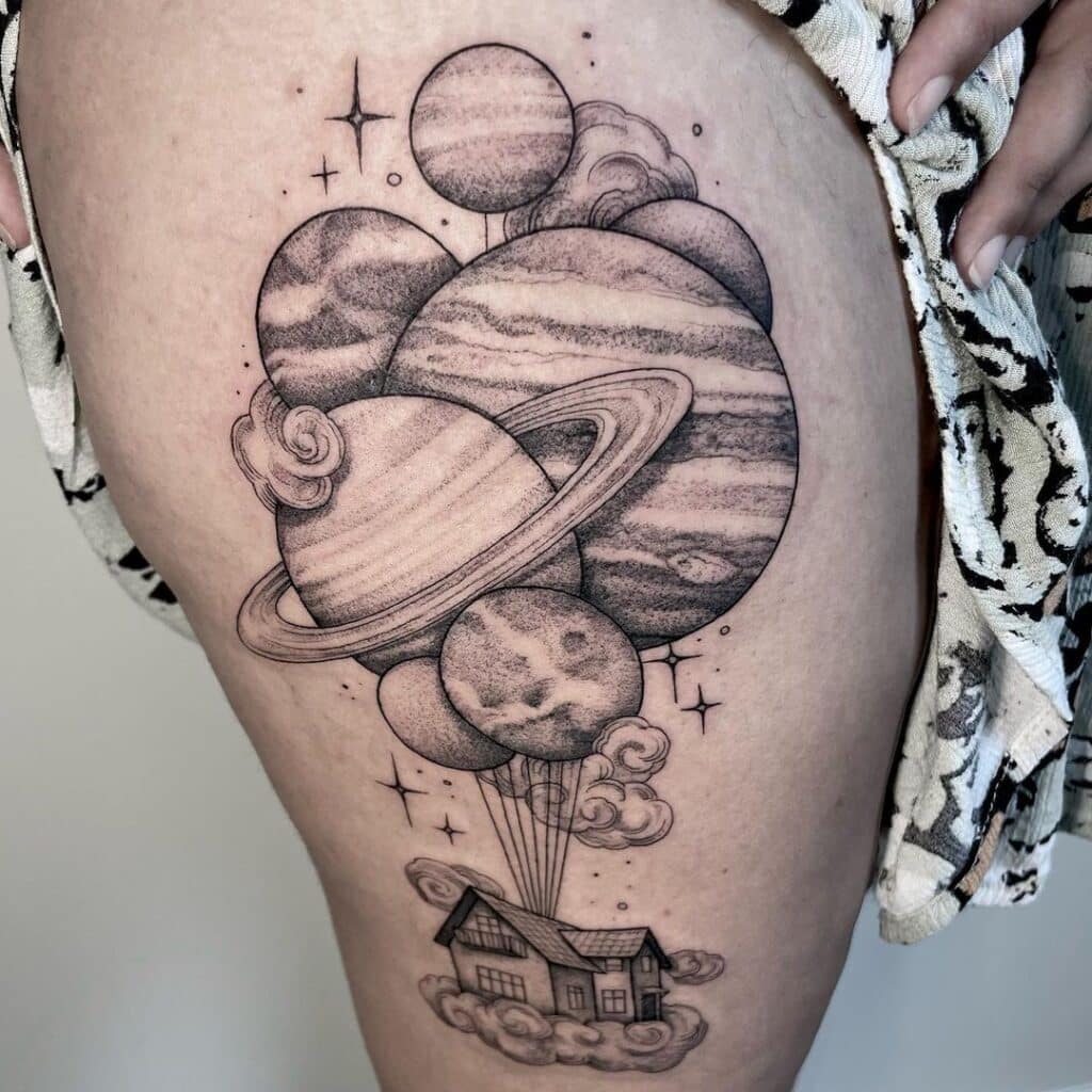 Black (and gray) space tattoos