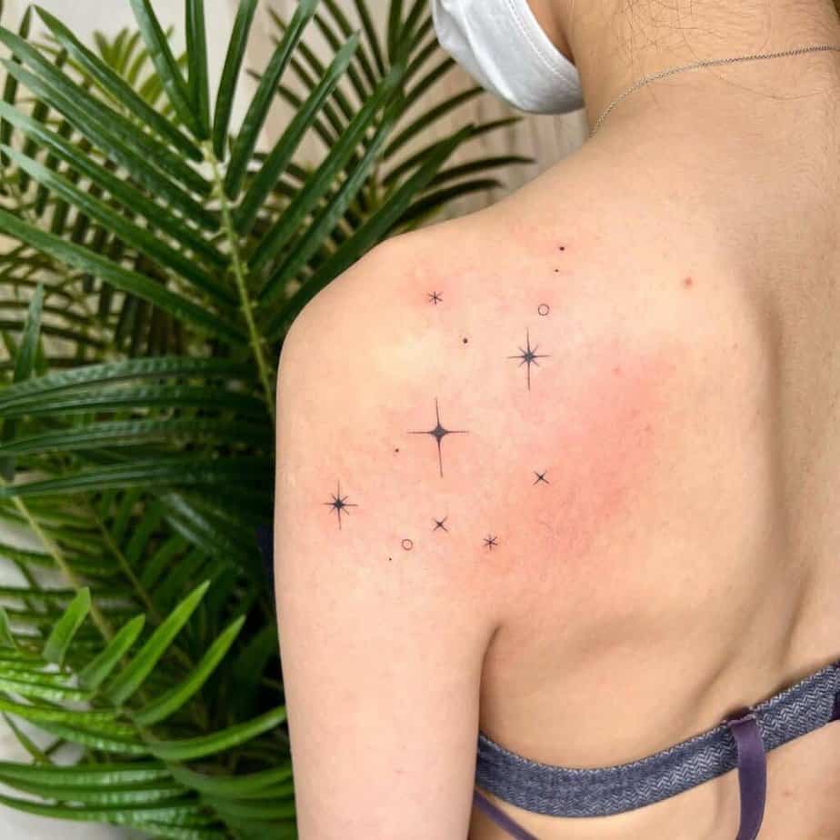 Virgo constellation back shoulder