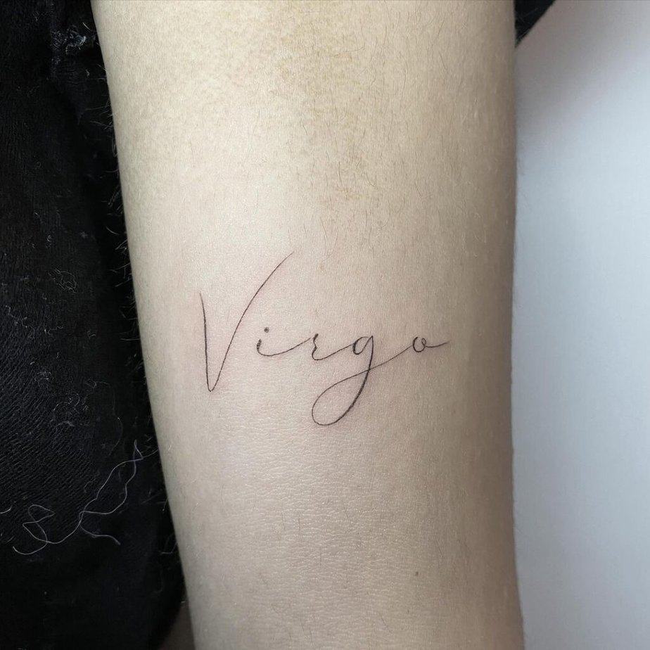 Virgo script tattoo