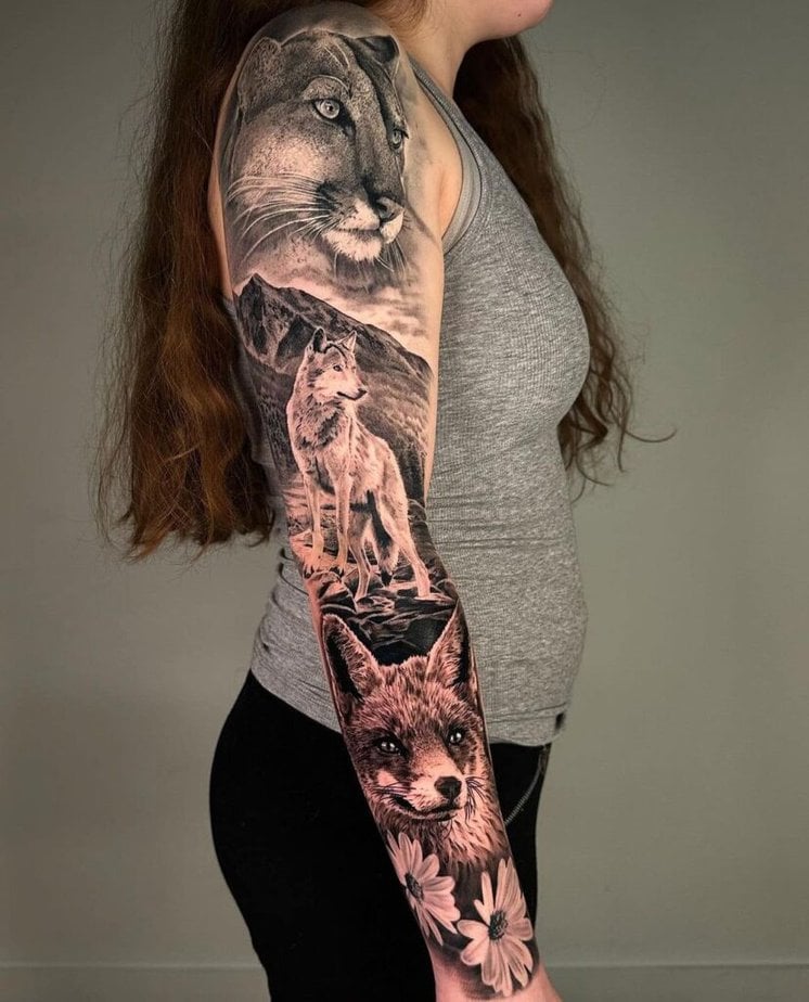 21. Animal sleeve tattoo