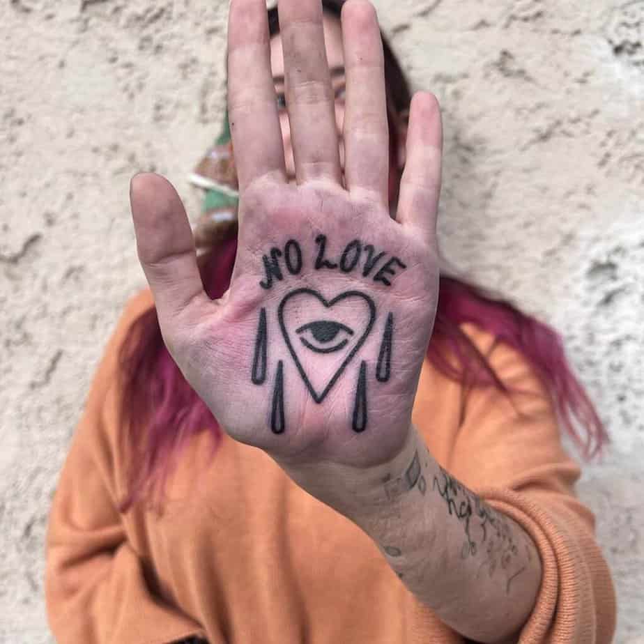No love palm tattoo