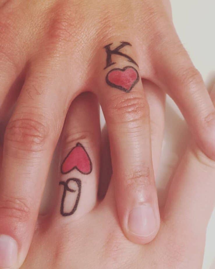16. Heart-shaped wedding ring tattoos