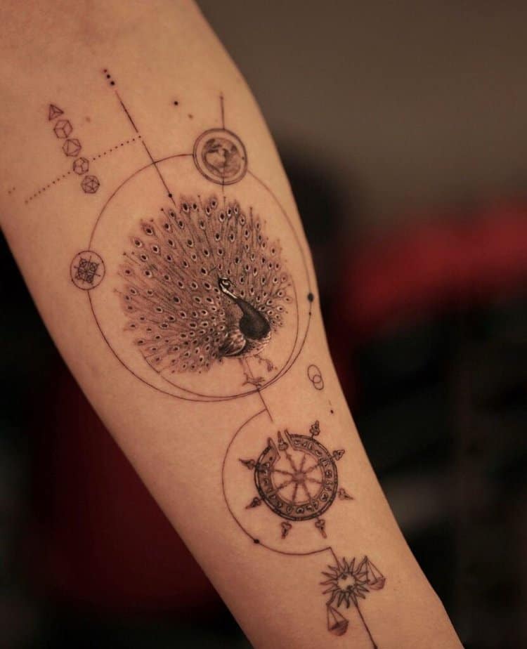 22. Peacock with symbols