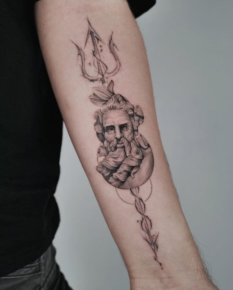 Geometric Poseidon tattoos