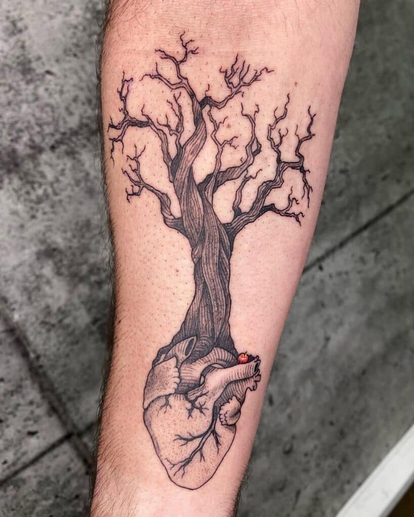 19. An apple tree tattoo with a twist