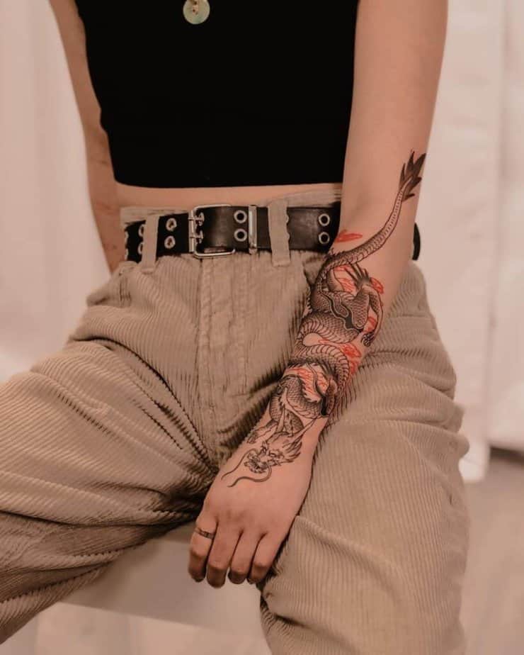Dragon forearm tattoo
