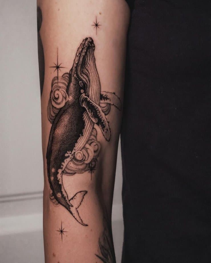 Whale forearm tattoo