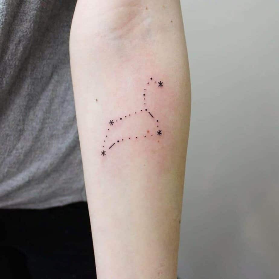 Constellation forearm tattoo