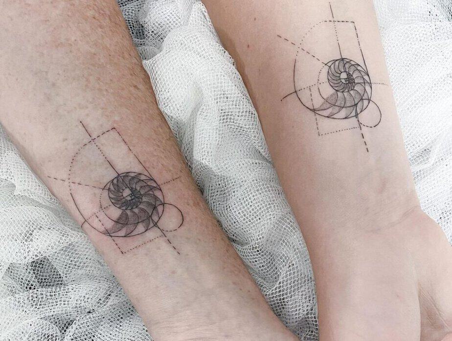 16. Matching Fibonacci tattoos