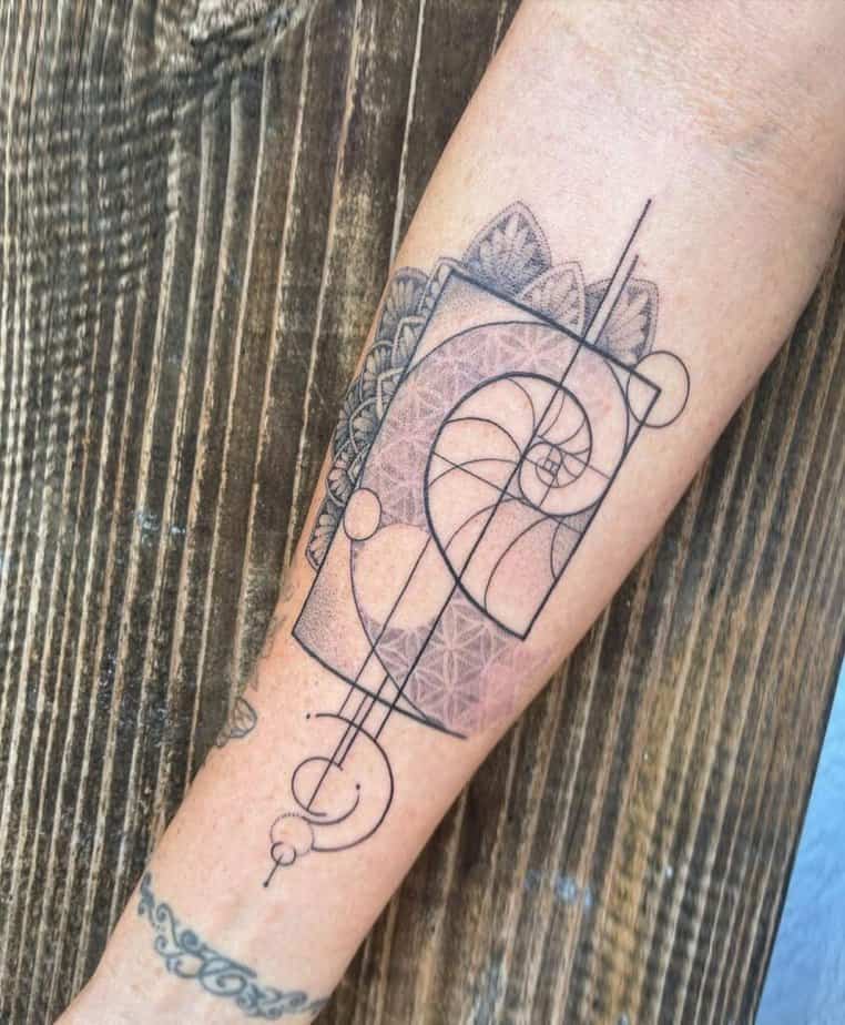 19. A Fibonacci mandala tattoo