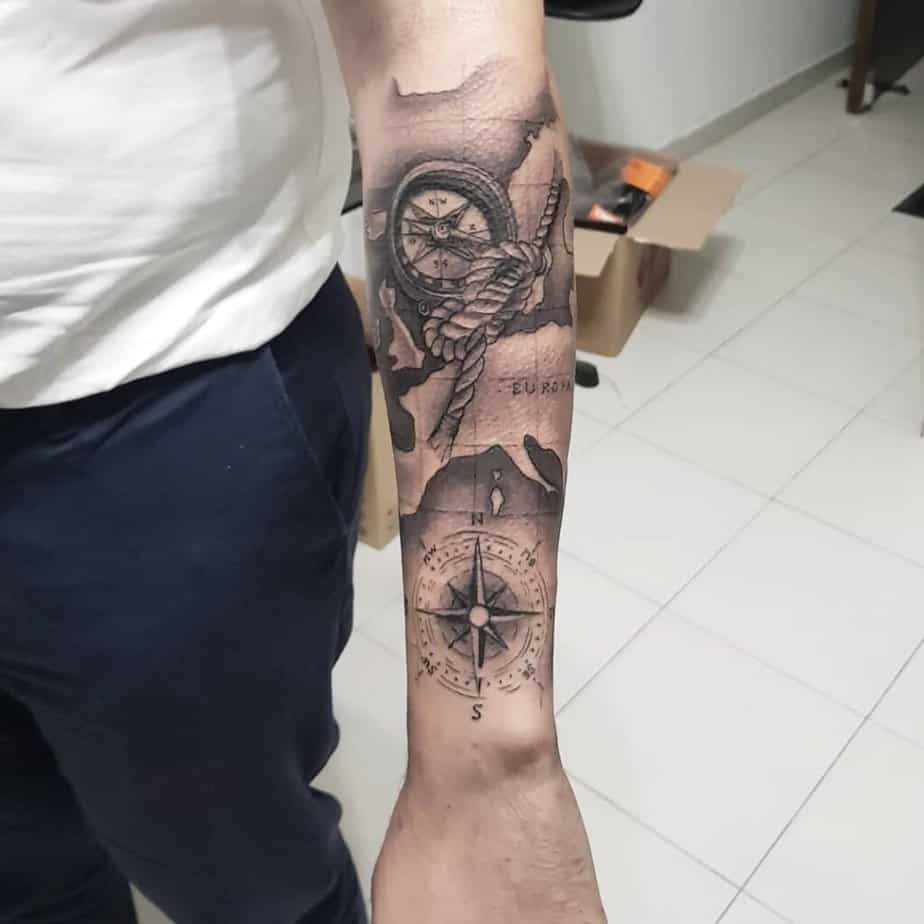 Compass tattoos for your forearm